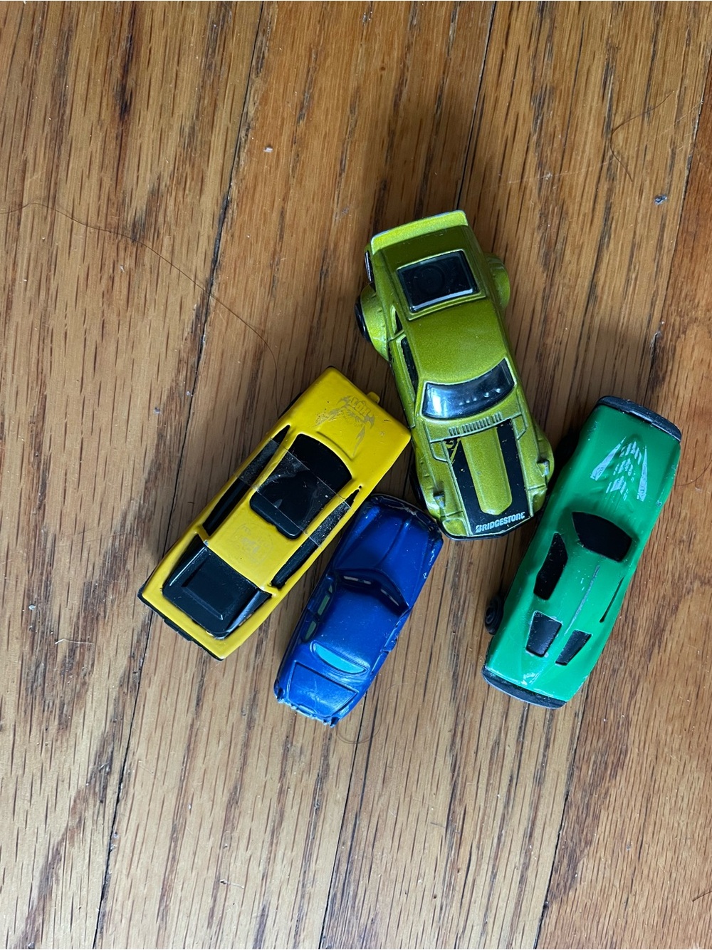 Kids Toy Car Set - Yellow, Blue, Green, Lime (4-Pack)